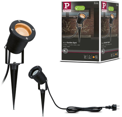Paulmann LED Gartenstrahler Spot insektenfreundlich IP65 rund 92 mm 2200k 4,3W 320lm 230V 38° Schwarz Metall