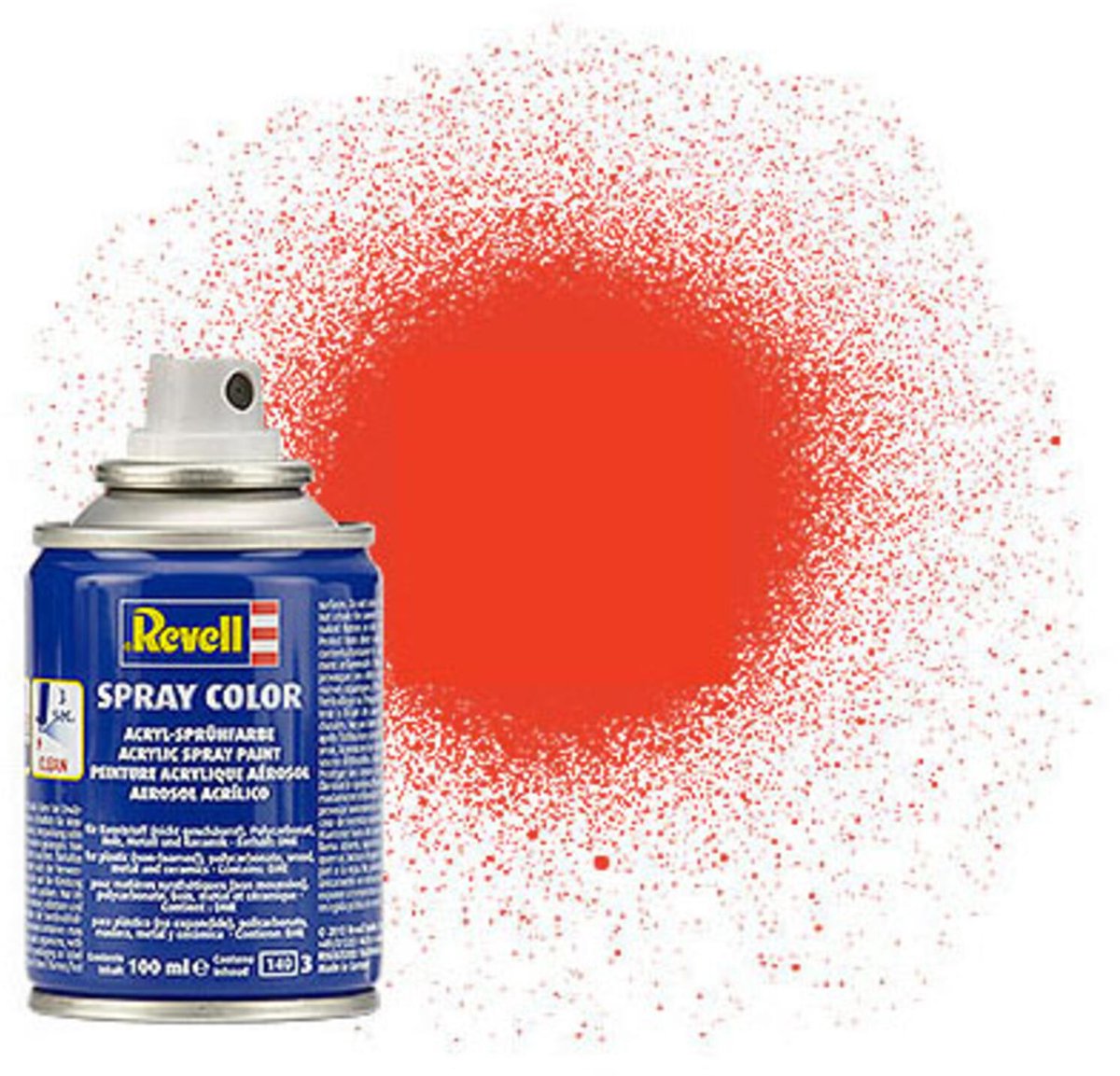 Revell Hobby Paint Acrylfarbe – #25 leuchtendes Orange – matt – Acrylspray – Farbsprühdose – 100 ml