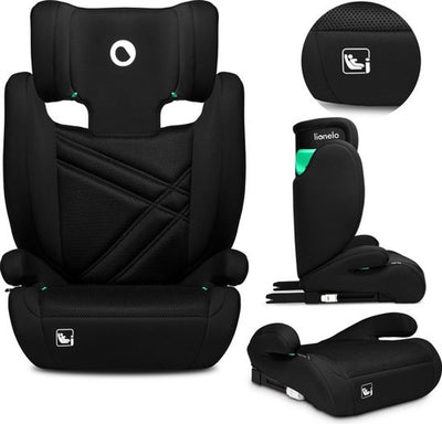 Lionelo Hugo i-Size-Autositz – 100–150 cm – Isofix-Gurt – verstellbare Kopfstütze – erweiterter Seitenschutz – Memory-Schaum – waschbare Polsterung – wächst mit Ihnen – bequemer Sitz – i-Size-Standard R129