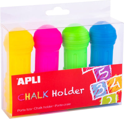 Apli Kids Kreidehalter Jumbo mehrfarbig – Set mit 4 Kreidezubehörteilen.