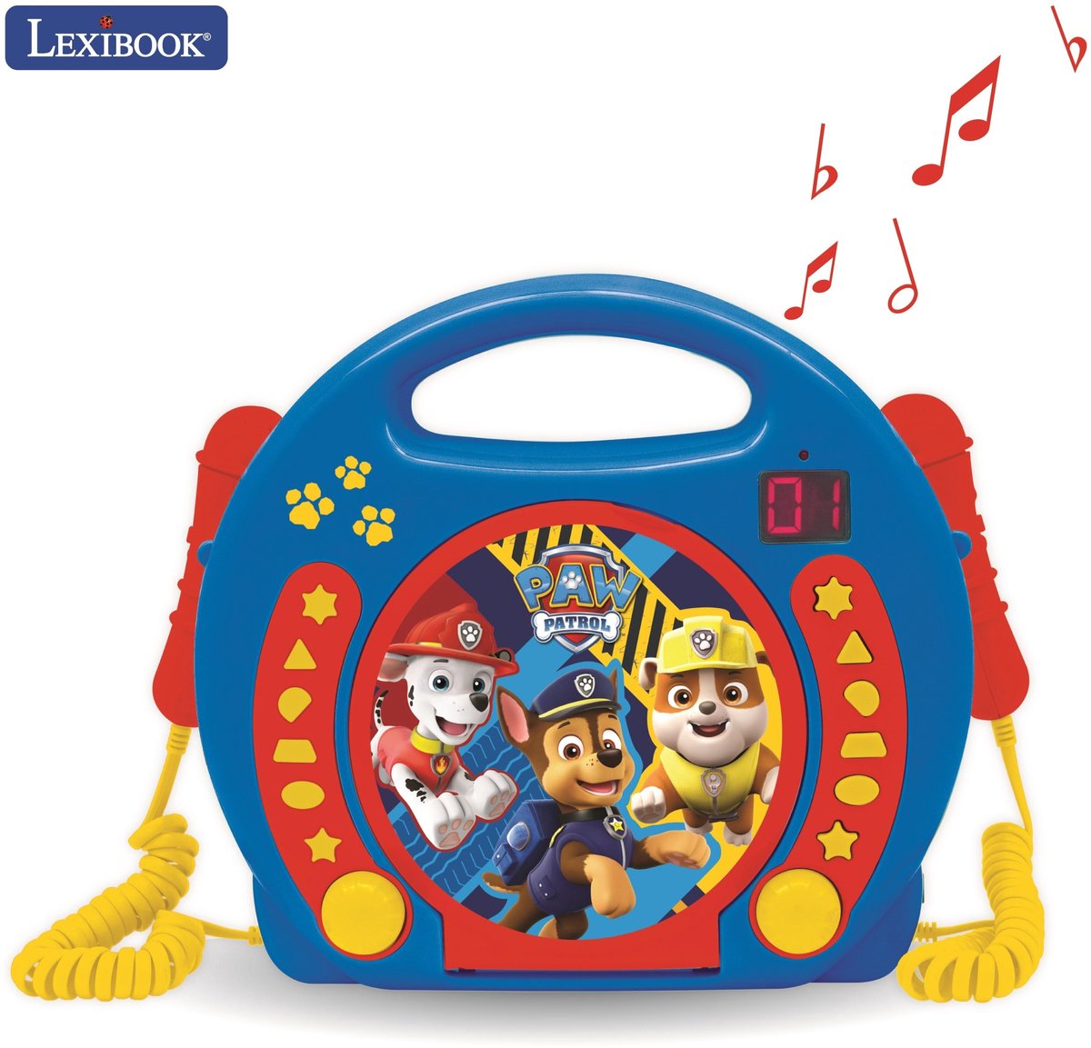 Lexibook Paw Patrol tragbarer CD-Player mit 2 Mitsingmikrofonen