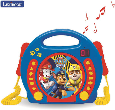 Lexibook Paw Patrol tragbarer CD-Player mit 2 Mitsingmikrofonen