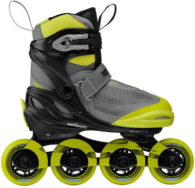 Roces Moody X TIF Boy verstellbare Inline-Skates Kinder – Inline-Skates – Mitwachs-Skates – Grau Grün – Größe 36–40