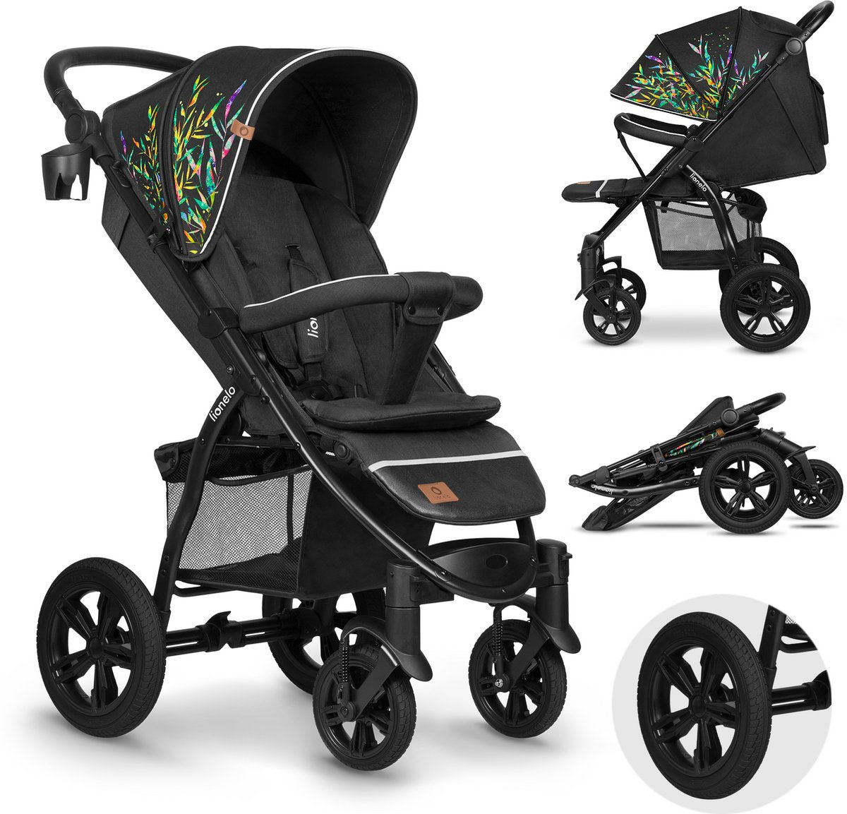 Lionelo Annet Tour – Buggy 0 bis 4 Jahre (bzw. 22 kg) – einhändig klappbar – verstellbare Rückenlehne – inkl. Zubehör