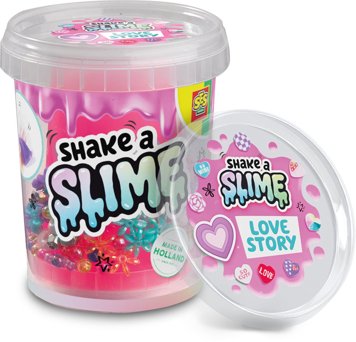 Ses Creative Shake a Slime – Liebesgeschichte – Schleim – glutenfrei – leicht zu waschen – für Kinder ab 5 Jahren – 200 g