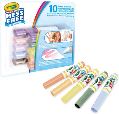 Crayola – Farbwunder – Filzstifte – 10 wischfreie Filzstifte mit transparenter Tinte – Pastellfarben – für Kinder