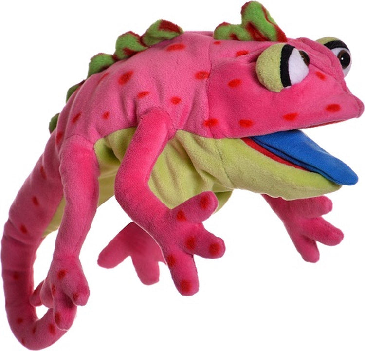 Lebende Puppe von monkendam.nl Handpuppe lebende Puppen Chamäleon Wilhelminchen 33cm rosa