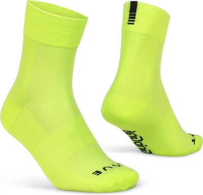 Gripgrab – leichte SL Performance Sommer-Radsocken 1 Paar Coolmax-Radsocken regulärer Schnitt – gelbe Hi-Vis – Unisex – Größe XS (35–38)