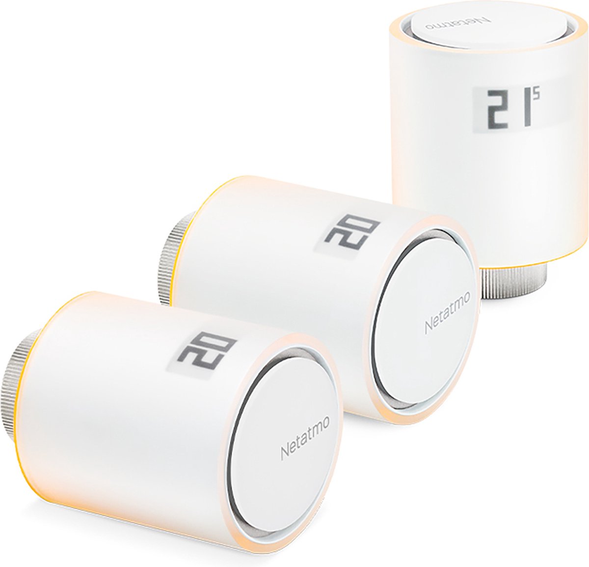 Netatmo Smarter Heizkörperknopf – Smarter Thermostatknopf – 3-teilige Erweiterung – geeignet für Google Home, Alexa Apple Home Kit