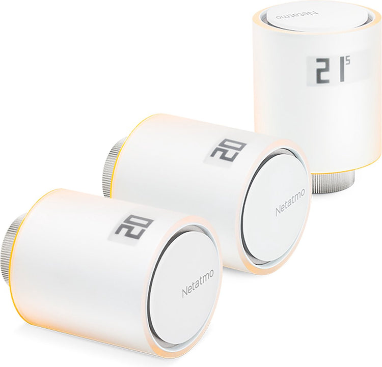 Netatmo Smarter Heizkörperknopf – Smarter Thermostatknopf – 3-teilige Erweiterung – geeignet für Google Home, Alexa Apple Home Kit