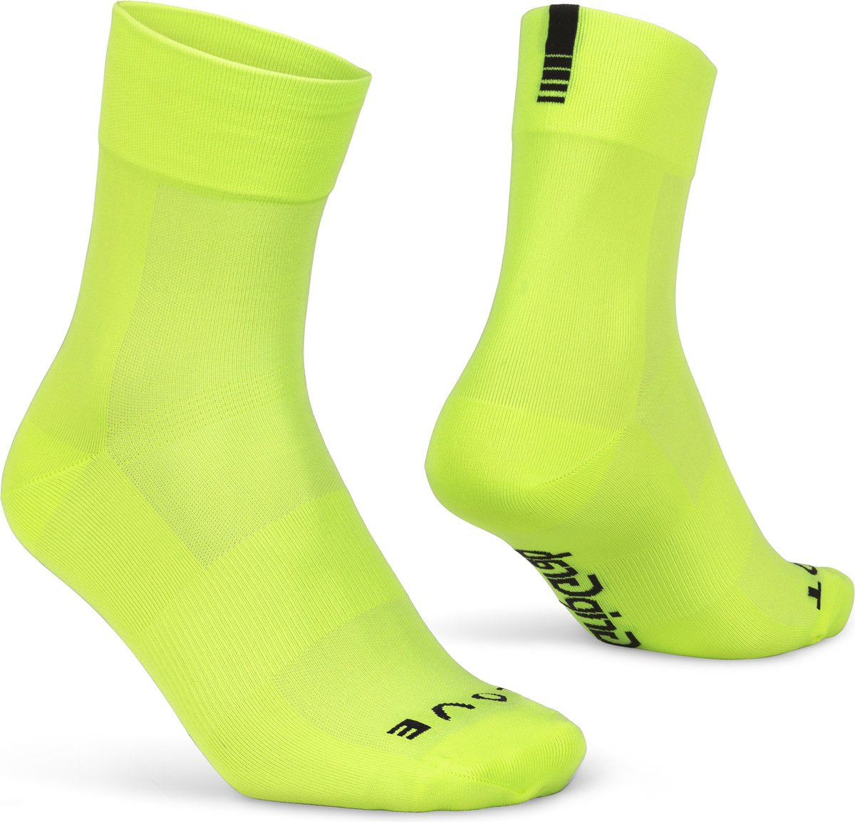 Gripgrab – leichte SL Performance Sommer-Radsocken 1 Paar Coolmax-Radsocken regulärer Schnitt – gelbe Hi-Vis – Unisex – Größe S (38–41)