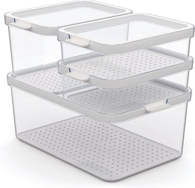 ROTHO ROTHO CAMUMA SET Kühlschrank Organizer 4.65L + 2,15L + 2x 1,2 l Transparent