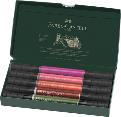Faber-Castell Zeichenmarker – Pitt Artist Pen – Duo Marker – Blumen – Etui 5 Stück – FC-162007