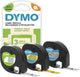 Dymo Original-Letratag-Etiketten-Starterpaket mit Papier-, Kunststoff- und Metalletiketten | 12mm x 4m auf Rolle | selbstklebend | 3 Rollen | für Letratag-Etikettendrucker