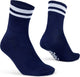 Gripgrab – Original Stripes Crew Sommer-Radsocken gestreifte Retro-Radsocken Coolmax – Unisex – Marineblau – Größe M (41-44)