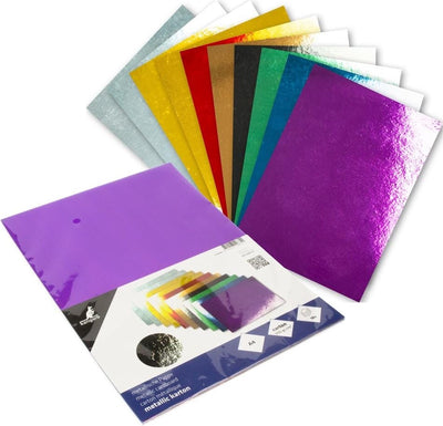 Kangaro-Metallic-Karton – A4 – 300 Gramm – verschiedene Farben – 10 Blatt – Hobby-Karton – k-0065p01