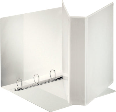 Esselte Standard-Panorama-Ringbinder A4 – 4-Ring – Rückenbreite 77 mm – Kapazität 480 Blatt – Weiß