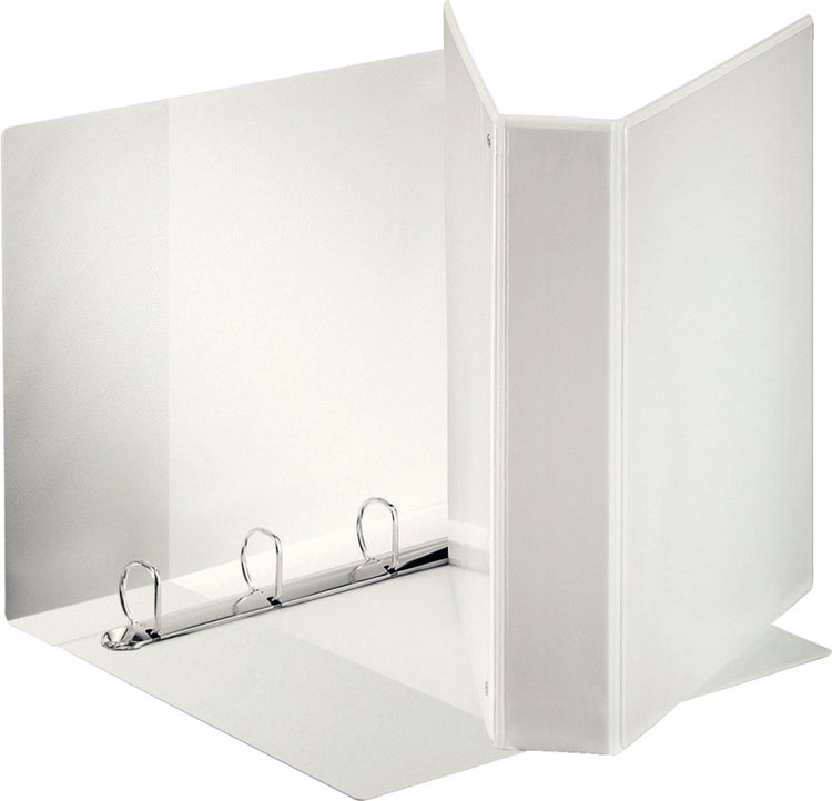 Esselte Standard-Panorama-Ringbinder A4 – 4-Ring – Rückenbreite 77 mm – Kapazität 480 Blatt – Weiß