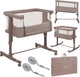 Lionelo Aurora 3in1 Beistellbett – Babybett bis 9 kg – Mitwachsbett – 4 Rollen mit Bremse – Campingbett – höhenverstellbar – atmungsaktives Netz – inklusive Matratzen-Transporttasche – abnehmbarer Bezug