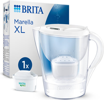 Brita - Wasserfilterkanne - Marella XL - 3,5l - weiß - inkl. 1 Maxtra Pro All-in-1-Filterkartusche
