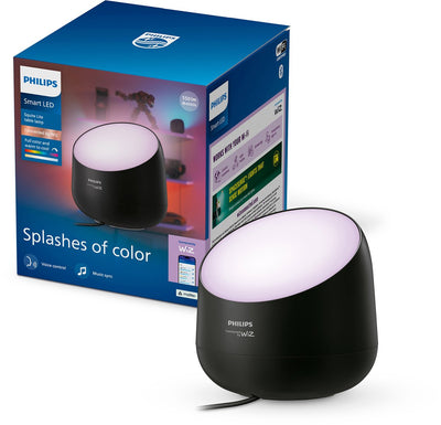 Philips lighting philips smart lighting - squire lite table lamp - colored and adjustable white light - music synchronization - wall washer - black - works with the wiz app - wifi