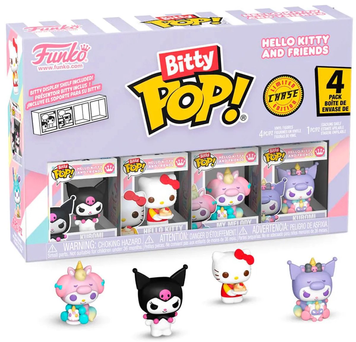 Funko Bitty Pop! - Hallo Kitty und Freunde - Kuromi Hallo Kitty, meine Melodie, zufällige Verfolgungsjagd