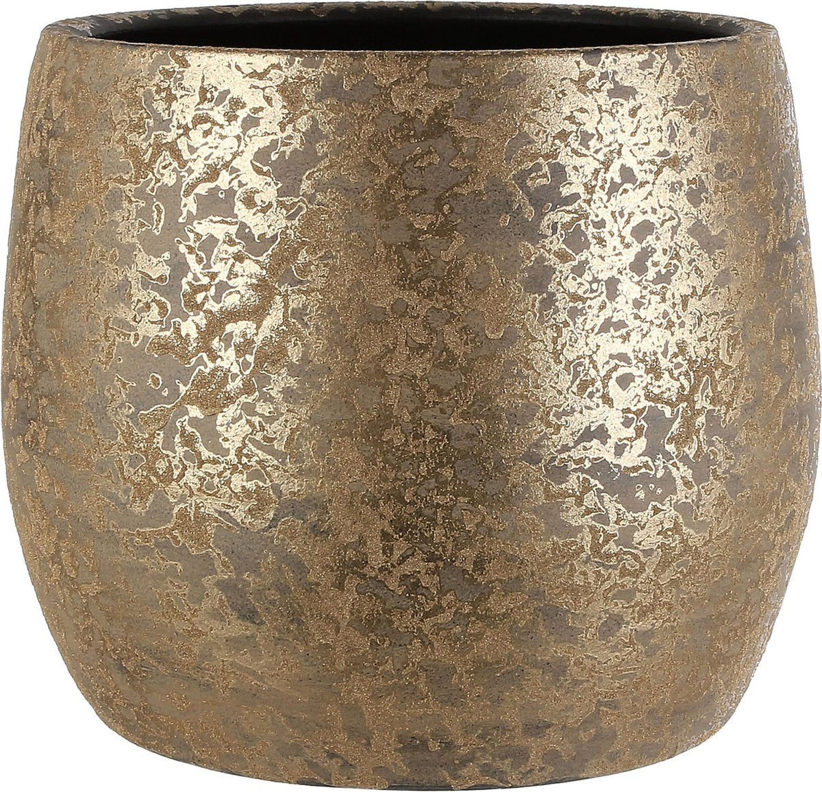 Glimmerdekorationen Blumentopf - goldfarben - Keramik - 16 x 13 cm - Pflanztöpfe