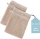 Stille. Living Hush Living Waschlappen – 2er-Set – 100 % Baumwolle – schwere Qualität, 500 g m2 – stilvolle Bordüre und Aufhängeöse – 16 x 22 cm – Sand