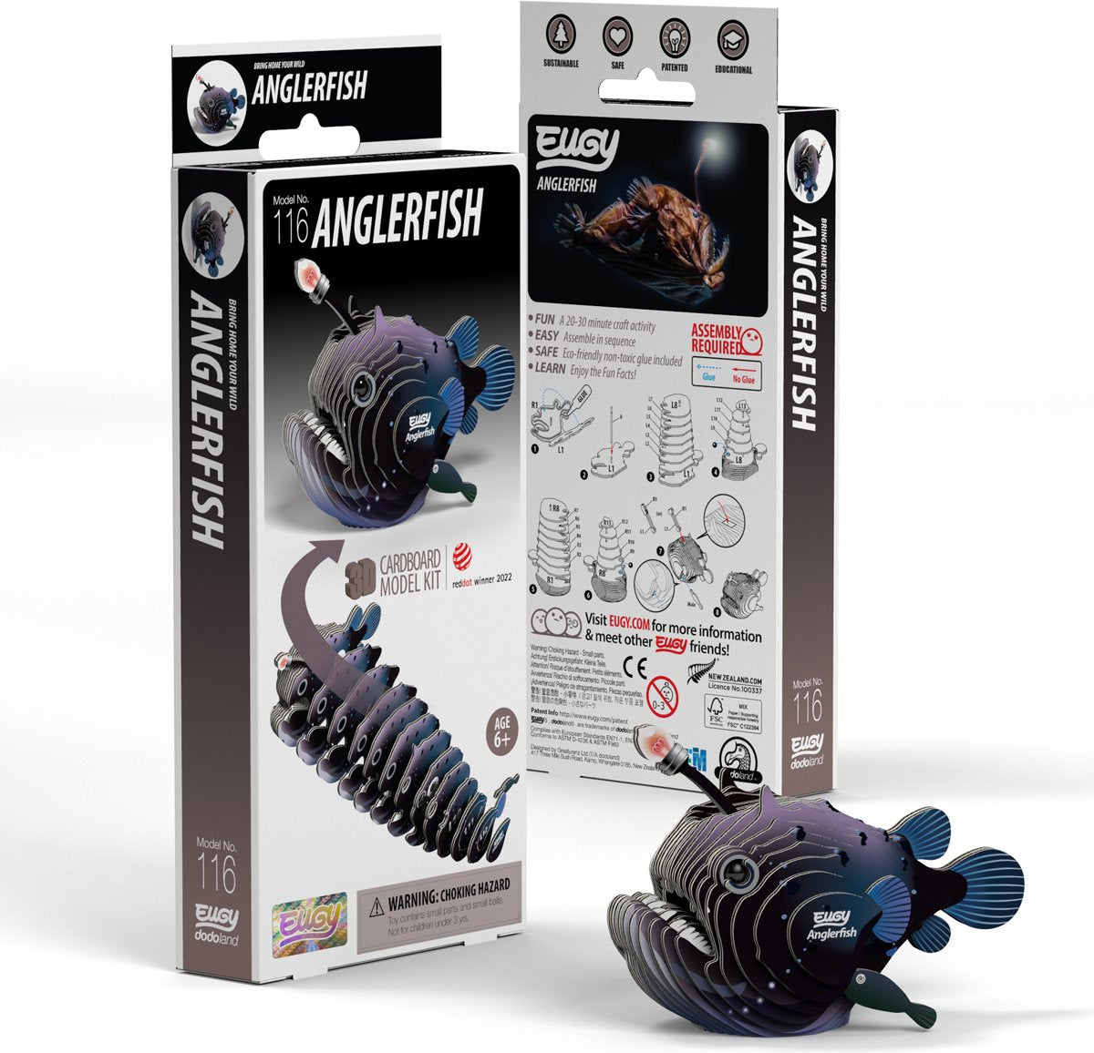 Eugy 3D-Puzzle – Seeteufel – Meerestiere – nachhaltig – alle sammeln – 6 Jahre