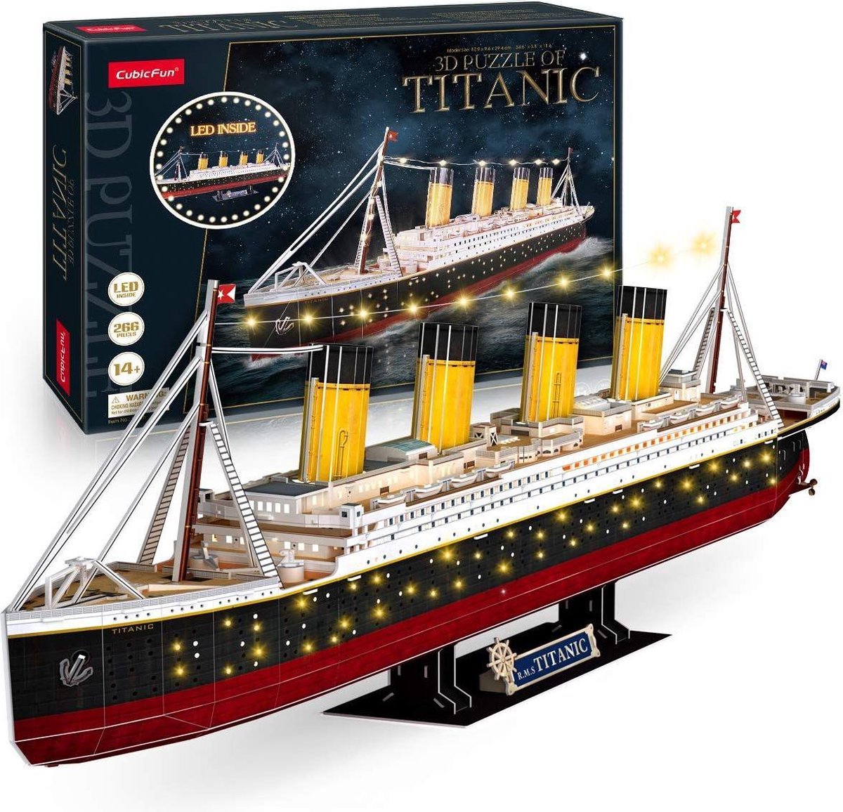 Kubikfun kubisch Spaß 3D -LED -Puzzel Titanic 266 Stücke