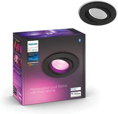 Philips Hue Centura Einbaustrahler – weißes und farbiges Licht – 1 Spot – Schwarz – rund – GU10
