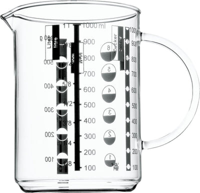 WMF Gourmet-Messbecher - 1l - Glas - hitzebeständig - mit Skala