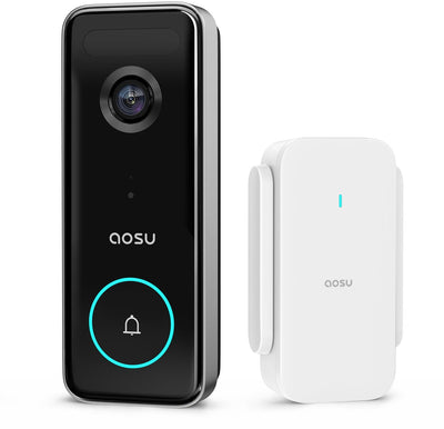 Aosu Video-Türklingel Ultra – 5 MP HD-Video-Türklingel mit Sockel – 3 Bewegungserkennung – Google Alexa