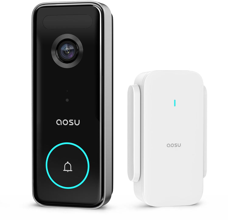 Aosu Video-Türklingel Ultra – 5 MP HD-Video-Türklingel mit Sockel – 3 Bewegungserkennung – Google Alexa