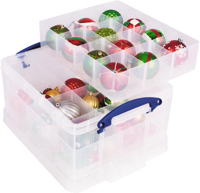 Wirklich nützliche Box-Aufbewahrungsbox 21 l | mit 2 Insetboxen | transparent
