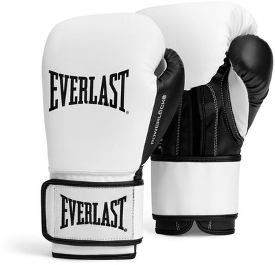 Everlast Powerlock und Trainings-(Kick-)Boxhandschuhe mit Klettverschluss, weiß schwarz, 12 oz