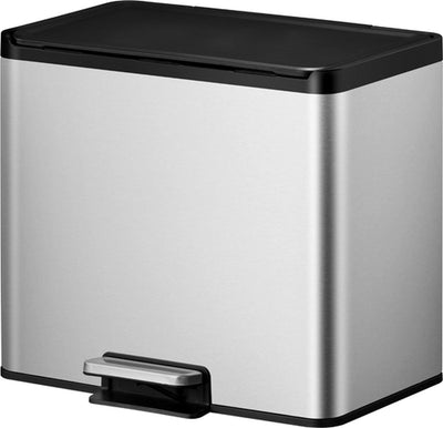 Eko - Essential 2 Recycler Treteimer 20+9 Liter - Edelstahl Polypropylen - mattierter Edelstahl - Abfalleimer