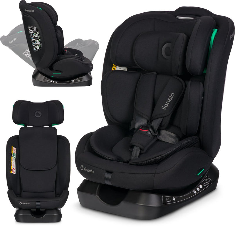 Lionelo Aart i-Size Autositz 4in1 – 40–150 cm (0–12 Jahre) – RWF FWF – nach hinten bis zu 105 cm – Installation mit Sicherheitsgurt – Kopfstütze aus Memory-Schaum – 13 Positionen – neigbar – waschbarer Bezug – R129-zertifiziert