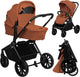 Lionelo mika plus Kinderwagen 2 in 1 – von der Geburt bis 22 kg – Kombination mit Reisebettsitz – geländegängige Räder + Federung – XXL-Verdeck UPF50+ – 90 cm Liegefläche – wendbarer Sitz – kompakt zusammenklappbar – komplettes Zubehörset