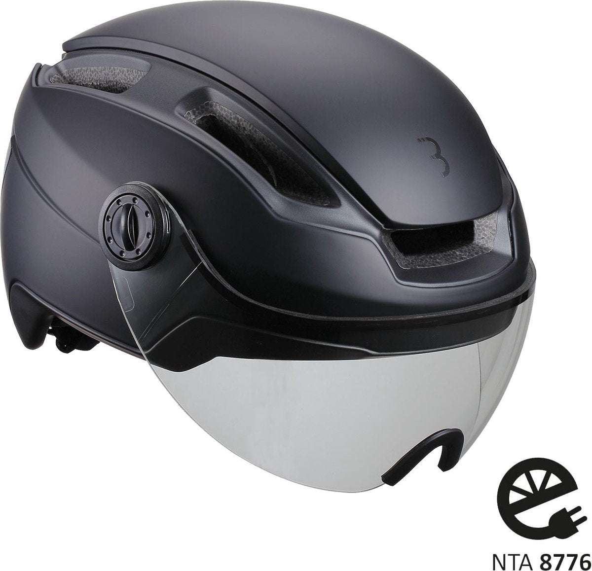 BBB Fahrrad-Speed-Pedelec-Helm mit Visier – mittel 52–58 cm – NTA 8776 zertifiziert – Fahrradhelm Damen Elektrofahrrad – Indra Faceshield Smoke transparent – BHE-56F