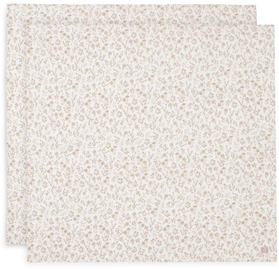 Jollein – hydrophiles Tuch groß 115 x 115 cm – Wickeltuch – weiche Baumwolle – 2 Stück – blumig