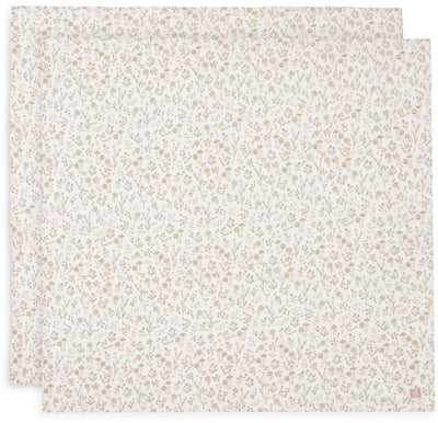 Jollein – hydrophiles Tuch groß 115 x 115 cm – Wickeltuch – weiche Baumwolle – 2 Stück – blumig