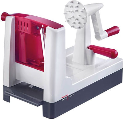Westmark Spiralschneider, Edelstahl Kunststoff, Spiro Plus, Weiß Dunkelgrau Rot, 97132260