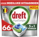 Dreft Platinum All-in-One-Spülmaschinentabletten – Original – 66 Kapseln