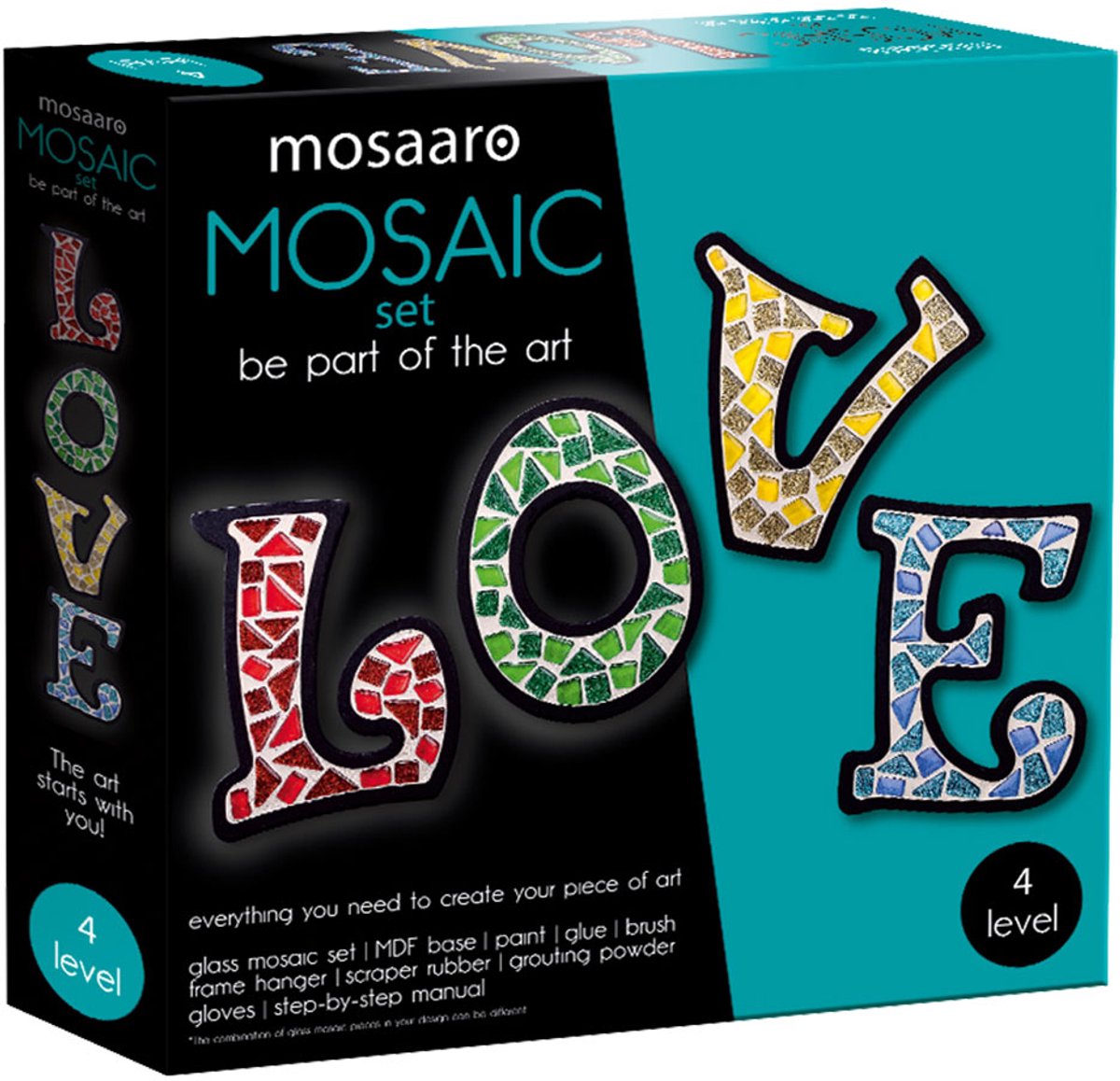 Mosaaro Mosaik-Bastelset Love Creative Toys Mehrfarbig.