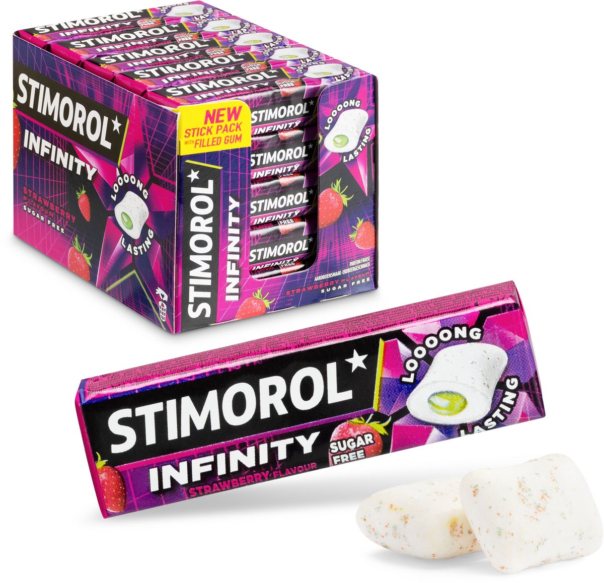 Stimorol Infinity Erdbeere – Kaugummi – zuckerfrei – 1x25 Stück