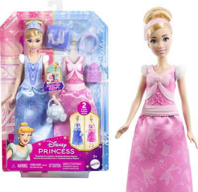 Mattel Disney Princess Cinderella 2-in-1 Stories Fashion Doll – Wechselbare Kleider