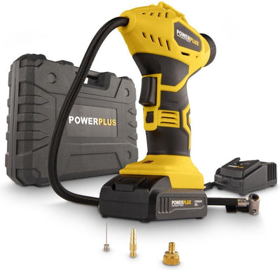Powerplus powx1700 Akkukompressor – Luftkompressor – 18 V – 8 bar – inkl. 1 x 1,5-Ah-Akku, Ladegerät, Koffer und Zubehör
