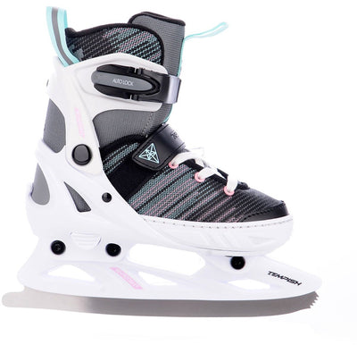 Tempish – Systent Ice Girl – verstellbare Schlittschuhe – Schlittschuhe für Kinder – weiß schwarz – mitwachsende, verstellbare Passform, warm gefüttert – Größe 29–32