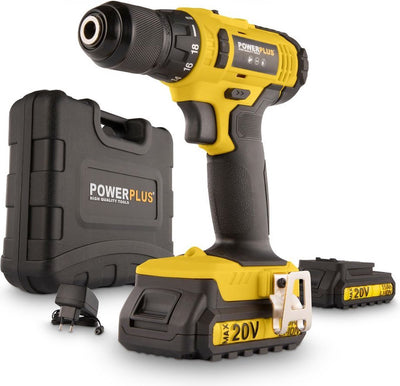 Powerplus Akku-Bohrschrauber powx00435 – 20 V Akku-Bohrschrauber für Holz, Stahl und Metall – inkl. Akku und Ladegerät